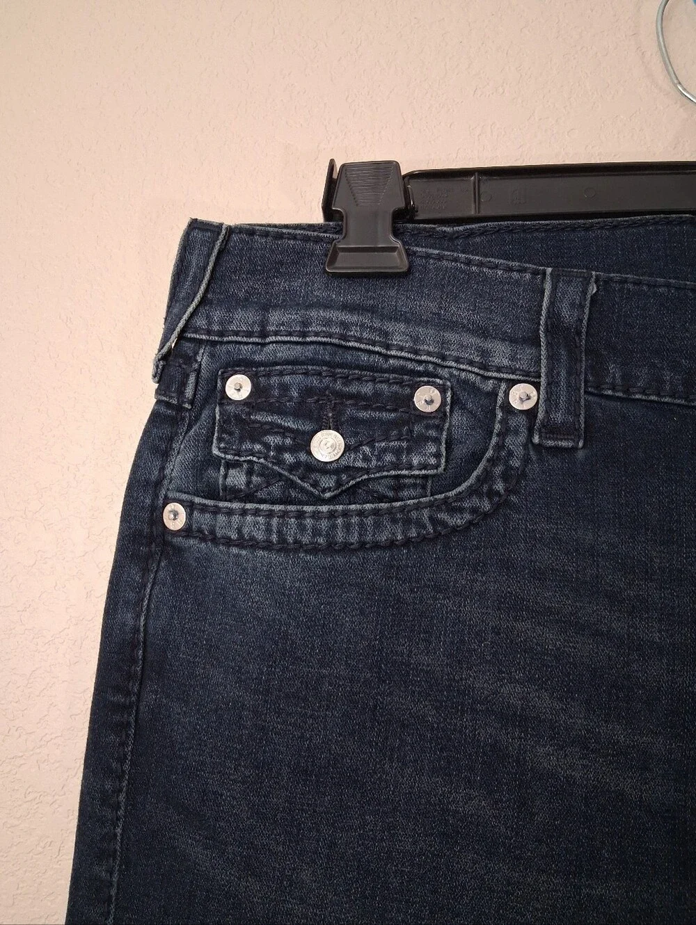 True Religion Geno Relaxed Slim Straight Leg Jeans Faded Denim Men's 38